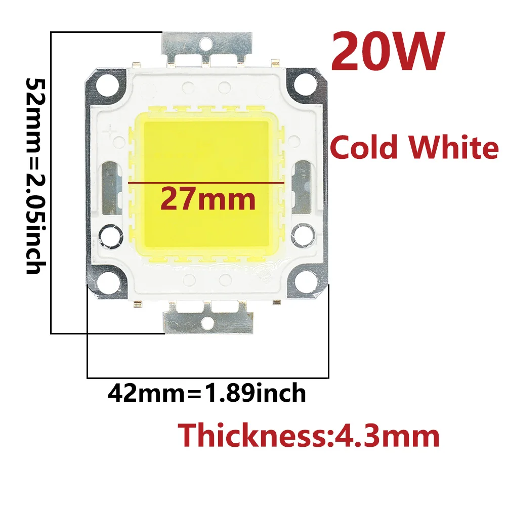 Chip LED COB de 10W, 20W, 30W, 50W, 100W, CC 9-12V, 30-36V, reflector para jardín, cuentas de luz LED integradas