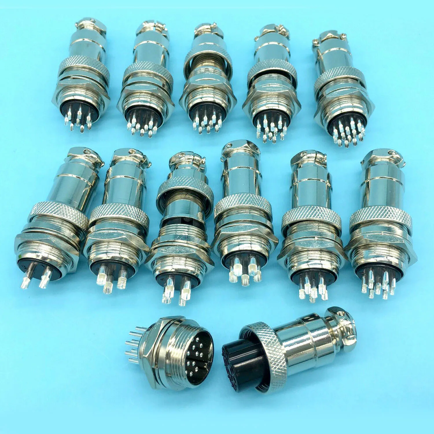 4 Sets HQ GX20 Aviation Connector 2-pin 3pin 4pin 5 6 7 8 9 10 12 14 15 Pins Circular Air Male Female Socket Plug Wire Connector