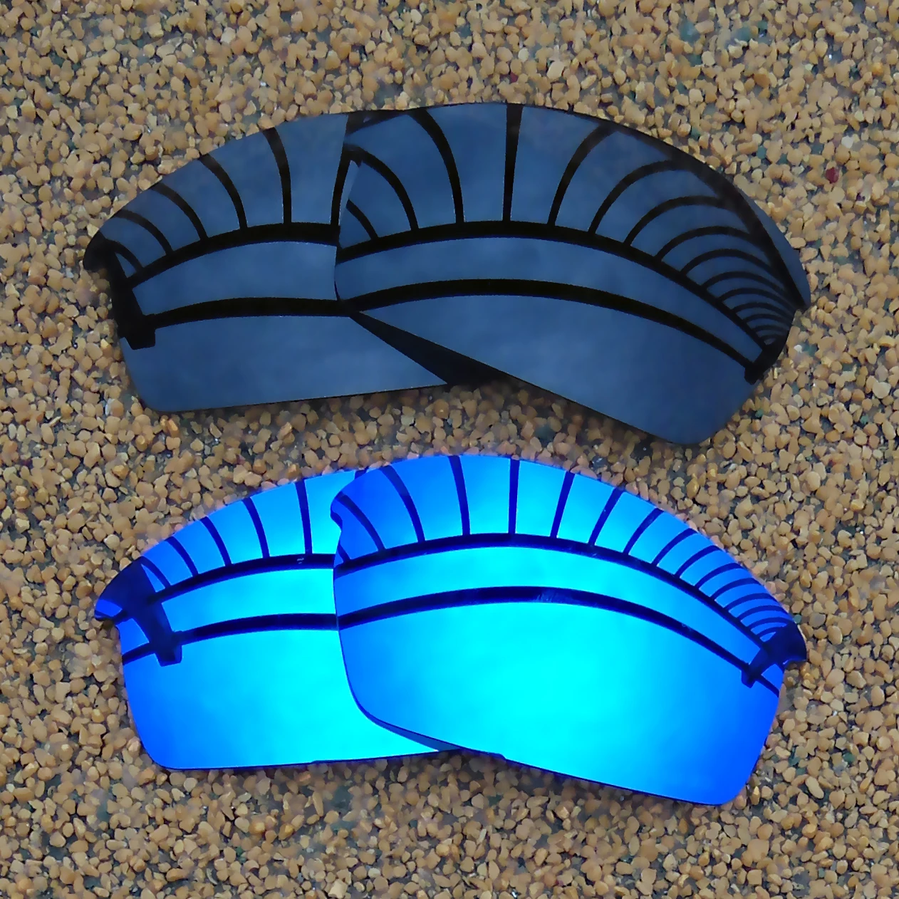 

Black & Ice Blue Mirrored Polarized Replacement Lenses for Bottlecap Frame 100% UVA & UVB