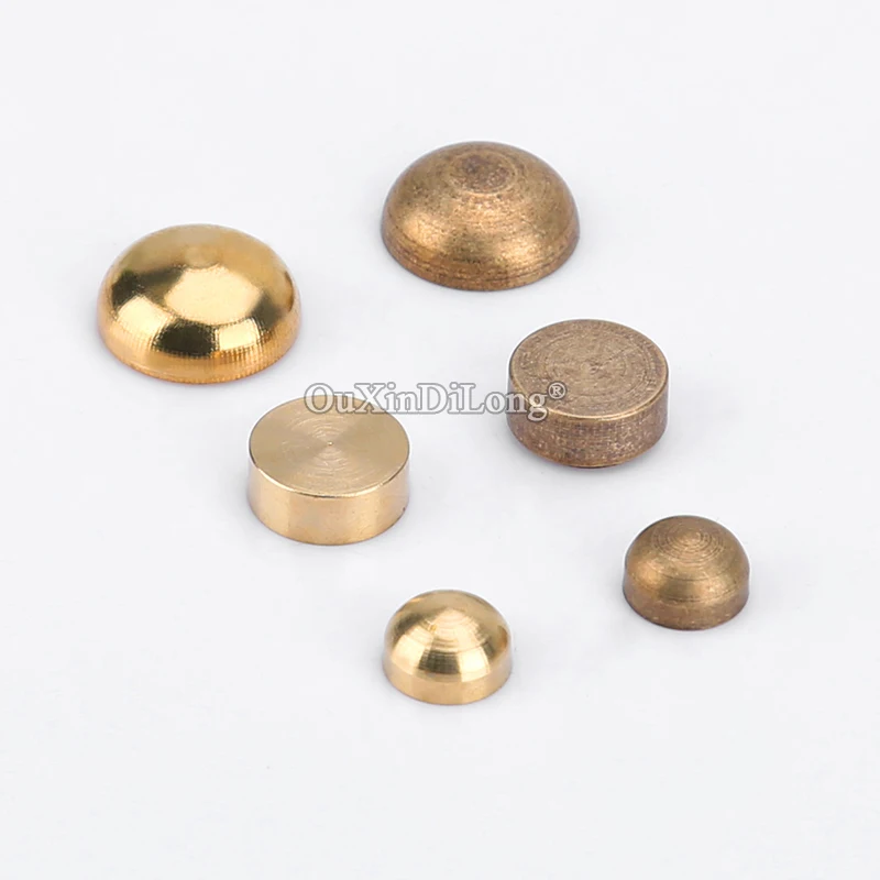 レトロな真鍮製ガラス広告用釘40個、看板、鏡、釘、ファスナー、ネジ、ハンドル、ローブフック、装飾キャップ