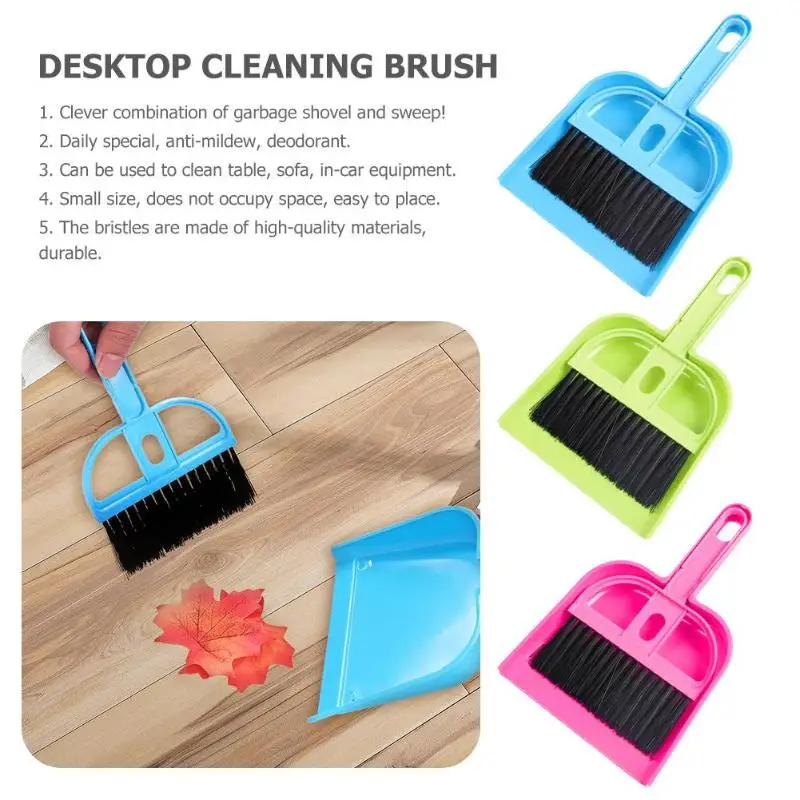 Mini Desktop Sweep spazzola per la pulizia piccola scopa Set di paletta pala immondizia e spazzare la combinazione ingegnosa gadget quotidiani