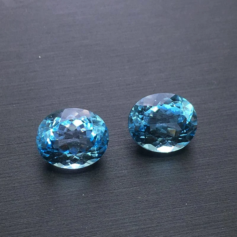 CSJ Real Natural Sky Topaz Loose Gemstone Oval Cut For Diy Fine Jewelry 925 Silver Gold Mounting Ring