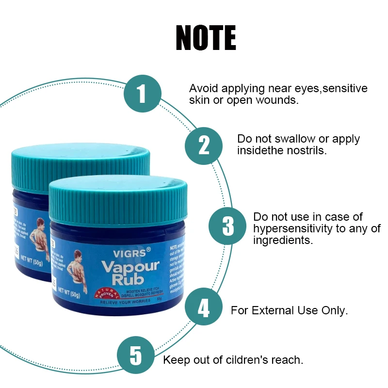 50g Vapour Rub White Cooling Balm Anti Mosquito Relief Headache Toothache Stomachache Menthol Herb Cream Medical Plaster