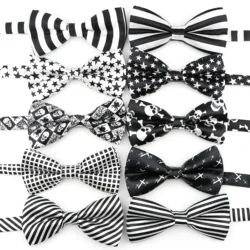 New Arrival Dot Printed Star Skull Striped Plaid Polyester Bow Tie Casual Party Dinner Wedding Design Cute Bowtie Accessory