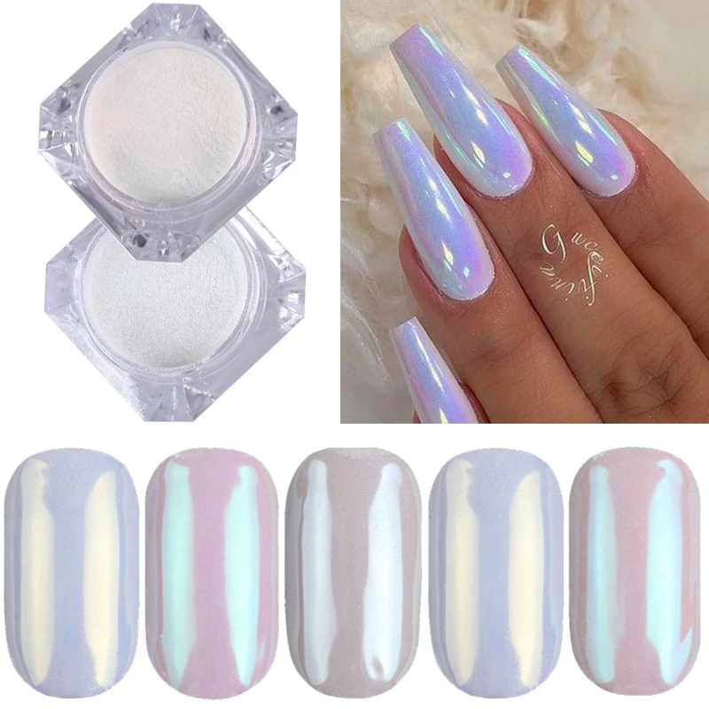 1 Box Pearl Nail Glitter Powder sparkle Effect Chrome Pigment for UV Gel Polish sparkle Dip Mirror Dust DIY Nail Decoration