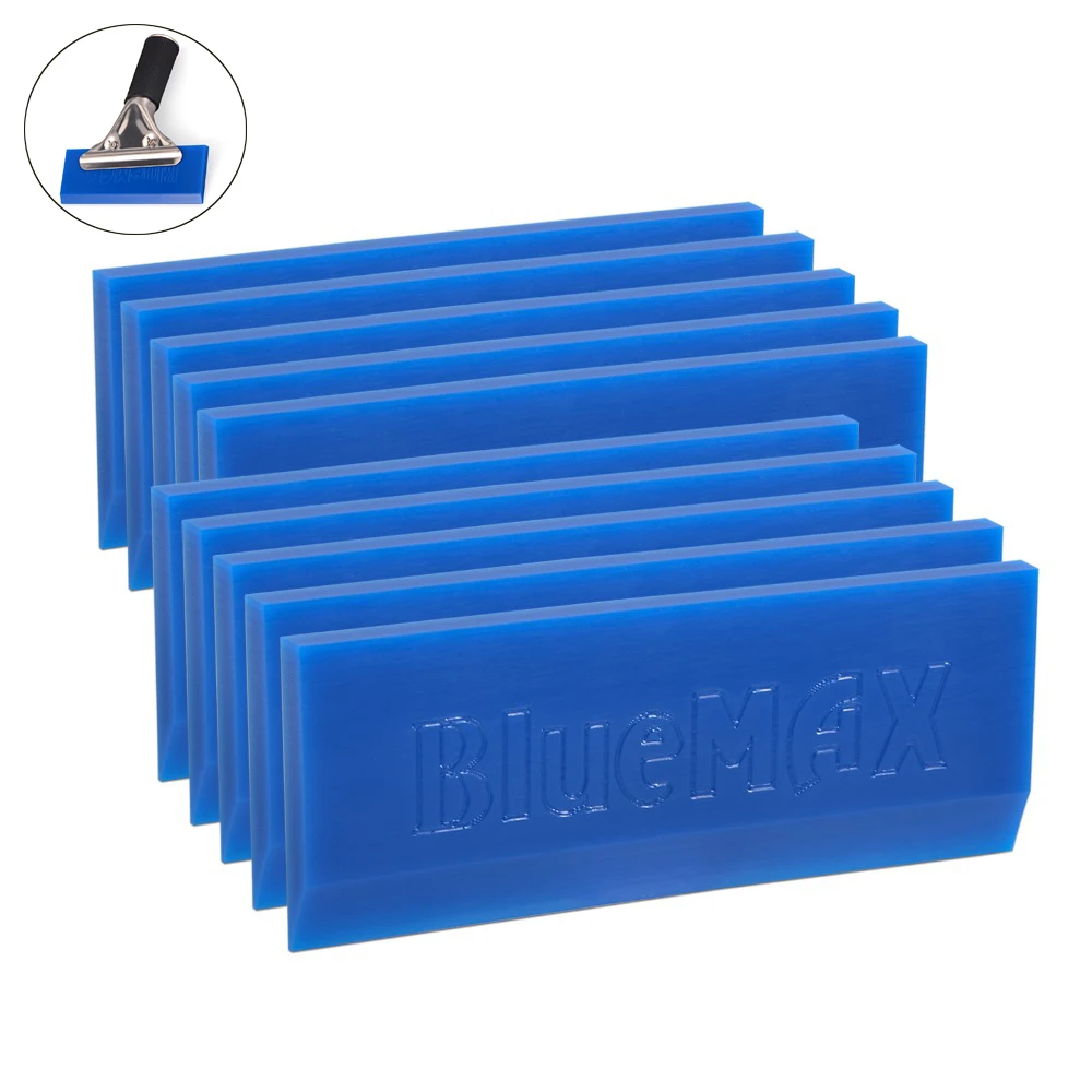 

FOSHIO 5/10PCS BLUEMAX Soft Rubber Blades for Vinyl Window Tint Handle Squeegee Carbon Fiber Film Cover Water Ice Snow Scraper