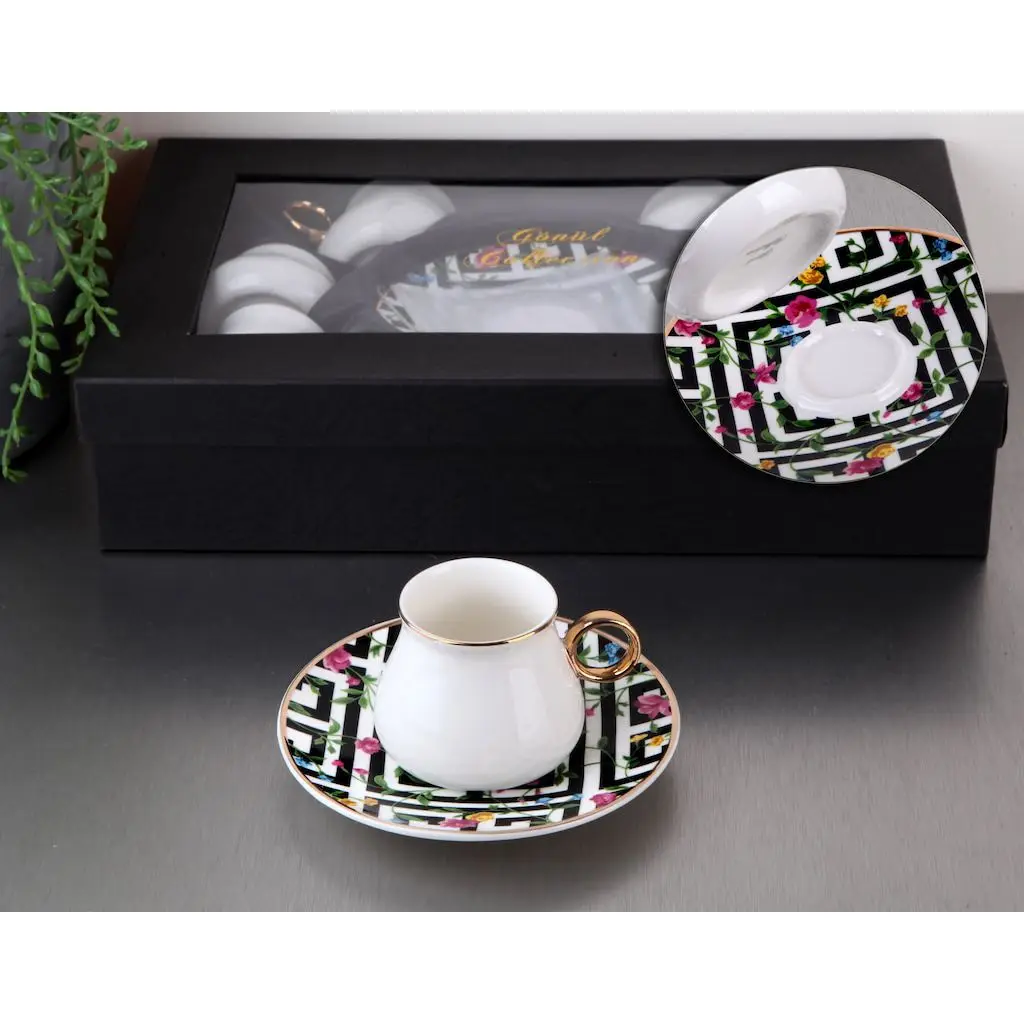 

DOLBOVI 6 Personality Porcelain Turkish coffee coffee cup cup Pad Set (PE-7073) P01 mug кружка coffee cup cup