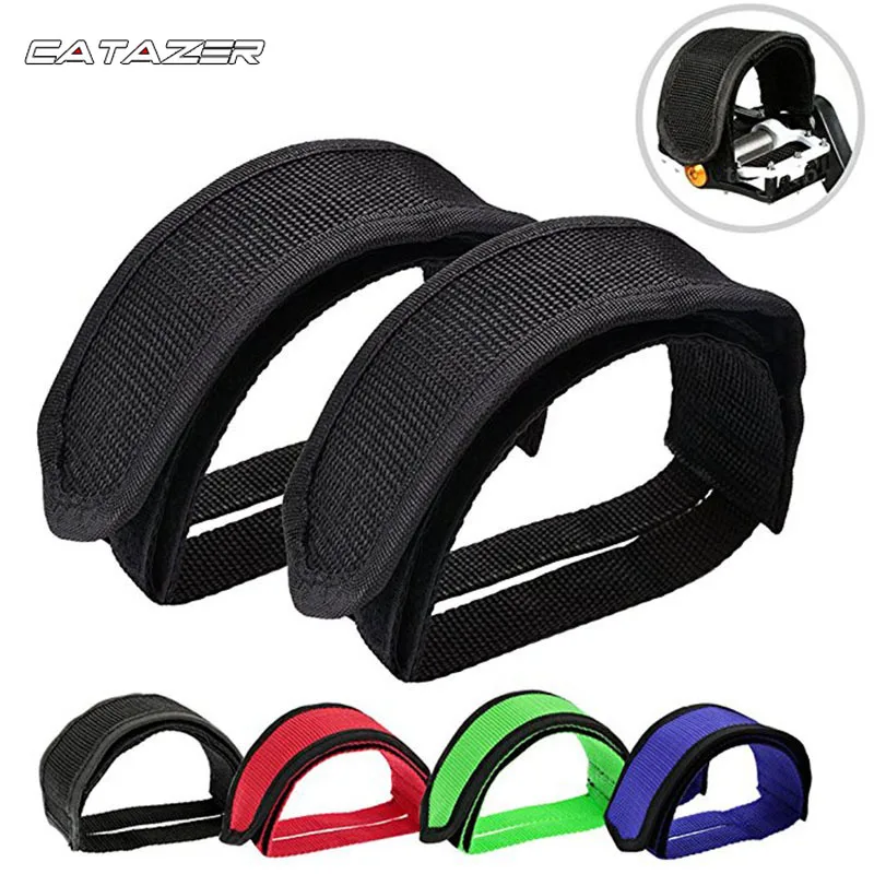 1pair Nylon Bicycle Pedal Straps Toe Clip Foot Strap Belt Adhesivel Bicycle Parts Bike Pedal Tape Fixed Gear Bike Cycling Cover