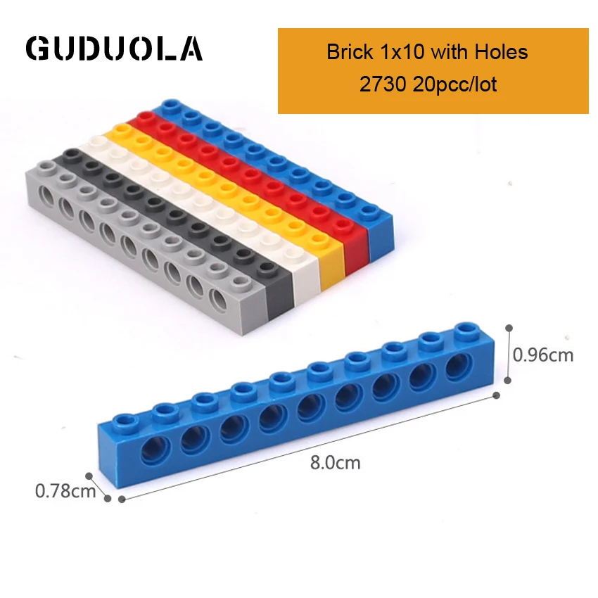 

Детали Guduola 2730, кирпич 1x10 с отверстиями, детали MOC, строительные блоки, креативные игрушки, совместимы с любыми брендами 20 шт./лот