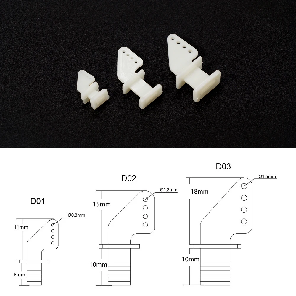 AEO PA66 Nylon Micro Clevis & Control Horn 10Pcs/Bag L/Y Type RC Fixed Wing Foam Airplane Pushrod Linkage Accessories