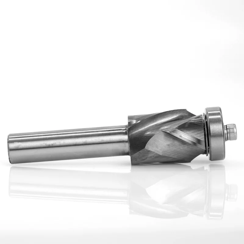 1/2" Shank Bearing Ultra-Perfomance Compression Flush Trim Solid Carbide CNC Router Bit End Mill Milling Cutters for Wood Tools