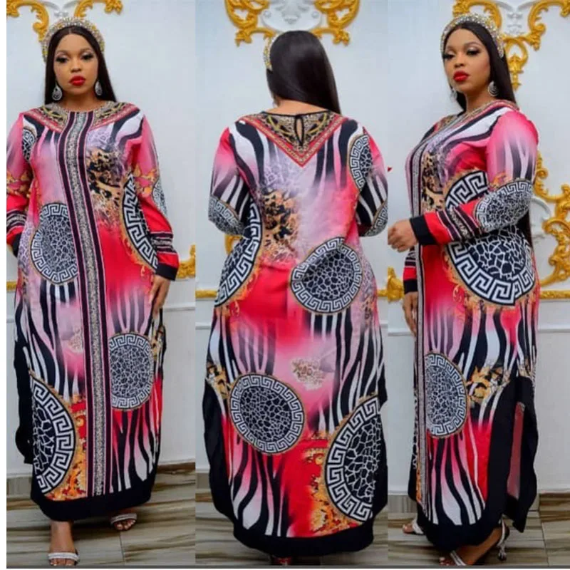 2023 New Fashion Chiffon Materical  Traditional Design African Long Dress For  Lady（F1#）