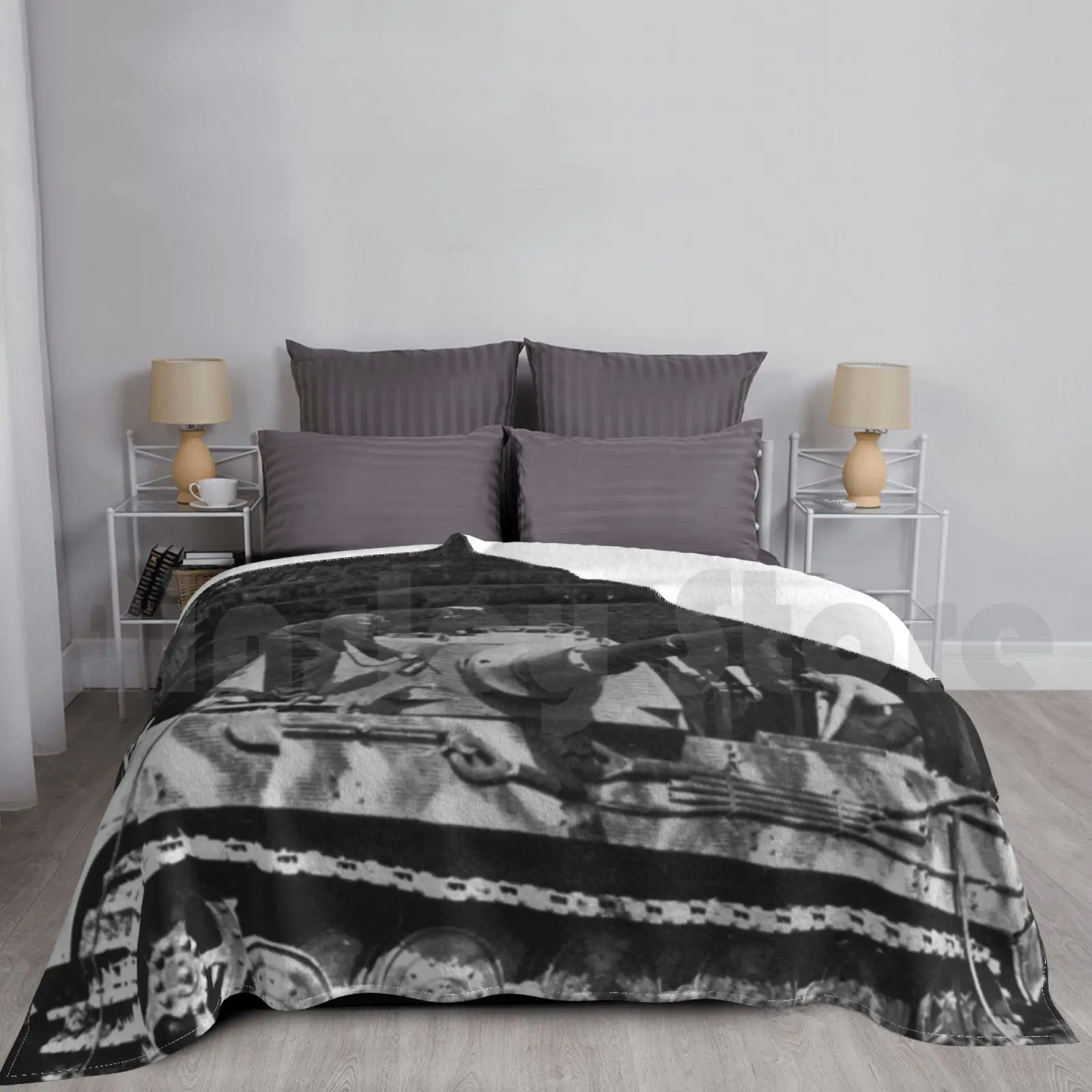 King Or Royal Tiger Tank Getting A Respray Paint Job Blanket Fashion Custom Tiger Tank Panzerkampfwagen Tiger
