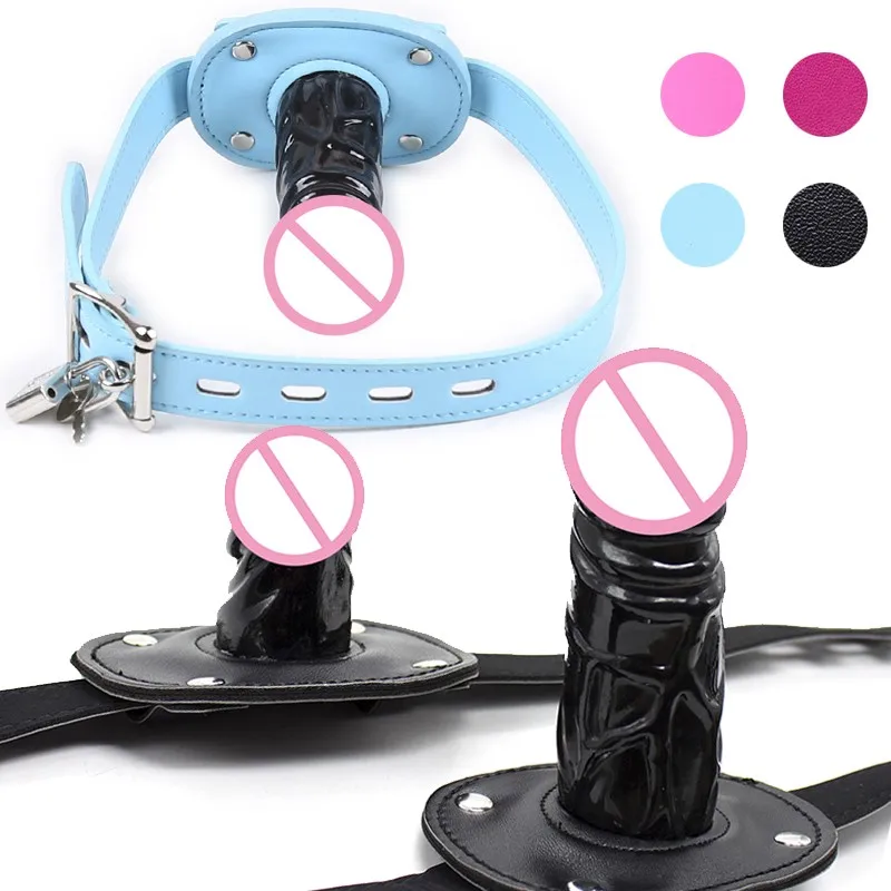 Dildos Ball Gag BDSM Bondage Restraints Open Mouth Dildo Harness Strap Gag Sex Toy For Couple Oral Fixation Fetish Cosplay Slave