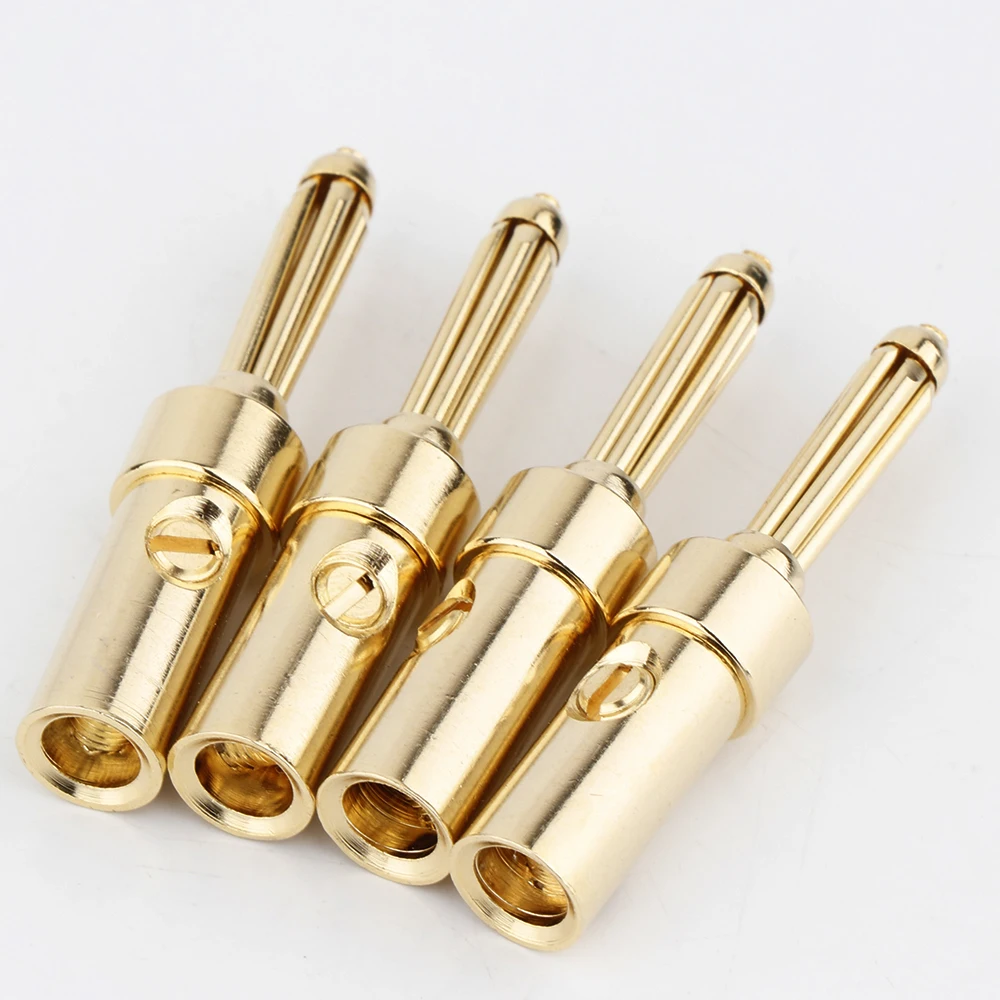 

4PCS BA1474 Hifi Audio Gold Pated Banana Connectors Plug Speaker Cable Adapter Signal Wire Jack Terminal