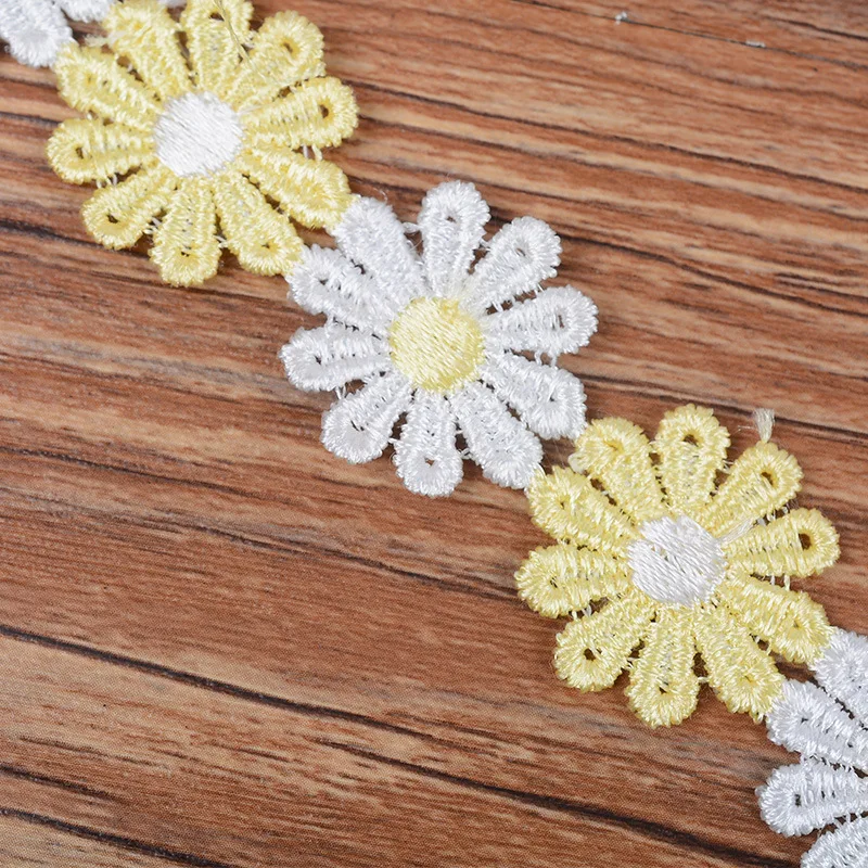 1 Yard Colorful Daisy Lace Trim 25mm Sewing Fabric