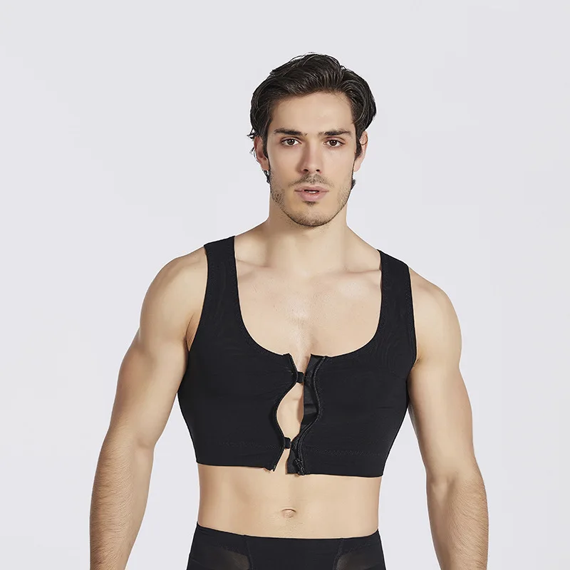 Men Body Shaper Slimming Chest Tops Gynecomastia Underwear Straight Back Vest