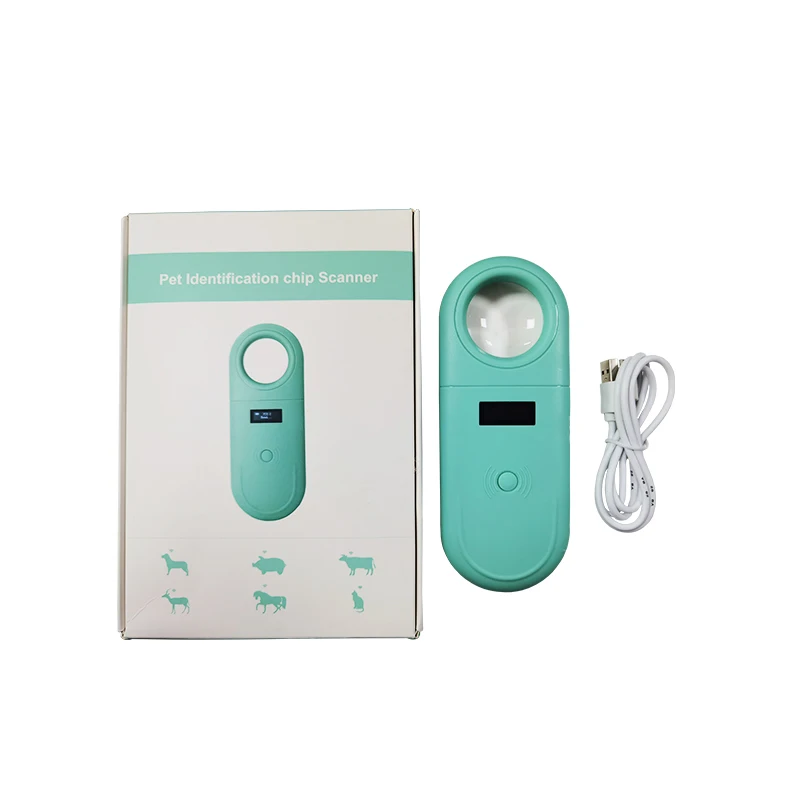 Gratis Verzending Standaard 134.2Khz FDX-B Dier Handheld Rfid Reader Usb Microchip Scanner Met Vergrootglas Voor Huisdieren