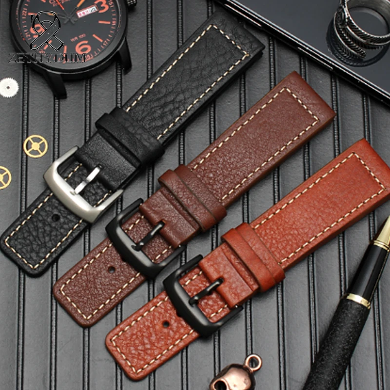 For Citizen BM8475/00F BM8478/7395 watchband leather bracelet Retro Calfskin Watch Band Replacement Watch Strap Men 22mm