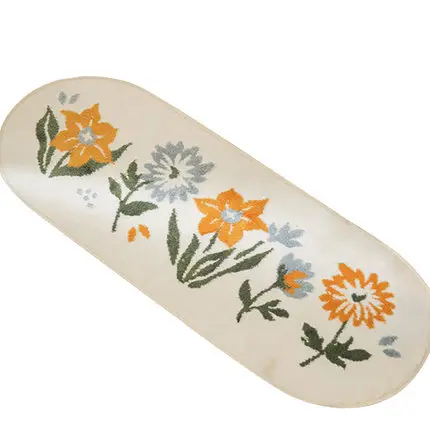 

Rectangular Non-Slip Floor Mat, Flower Carpet, Modern Style, Bedroom, Living Room, Thickened