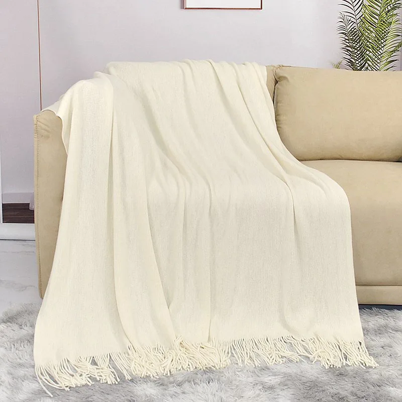 Knitted Blanket Solid Color Grey Thread Blankets Nordic Sofa Bed Decorative Blankets Chunky Knitted Throw Blankets Bedspread