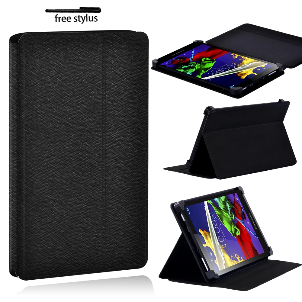 Black Leather PU Case for Lenovo Tab 7