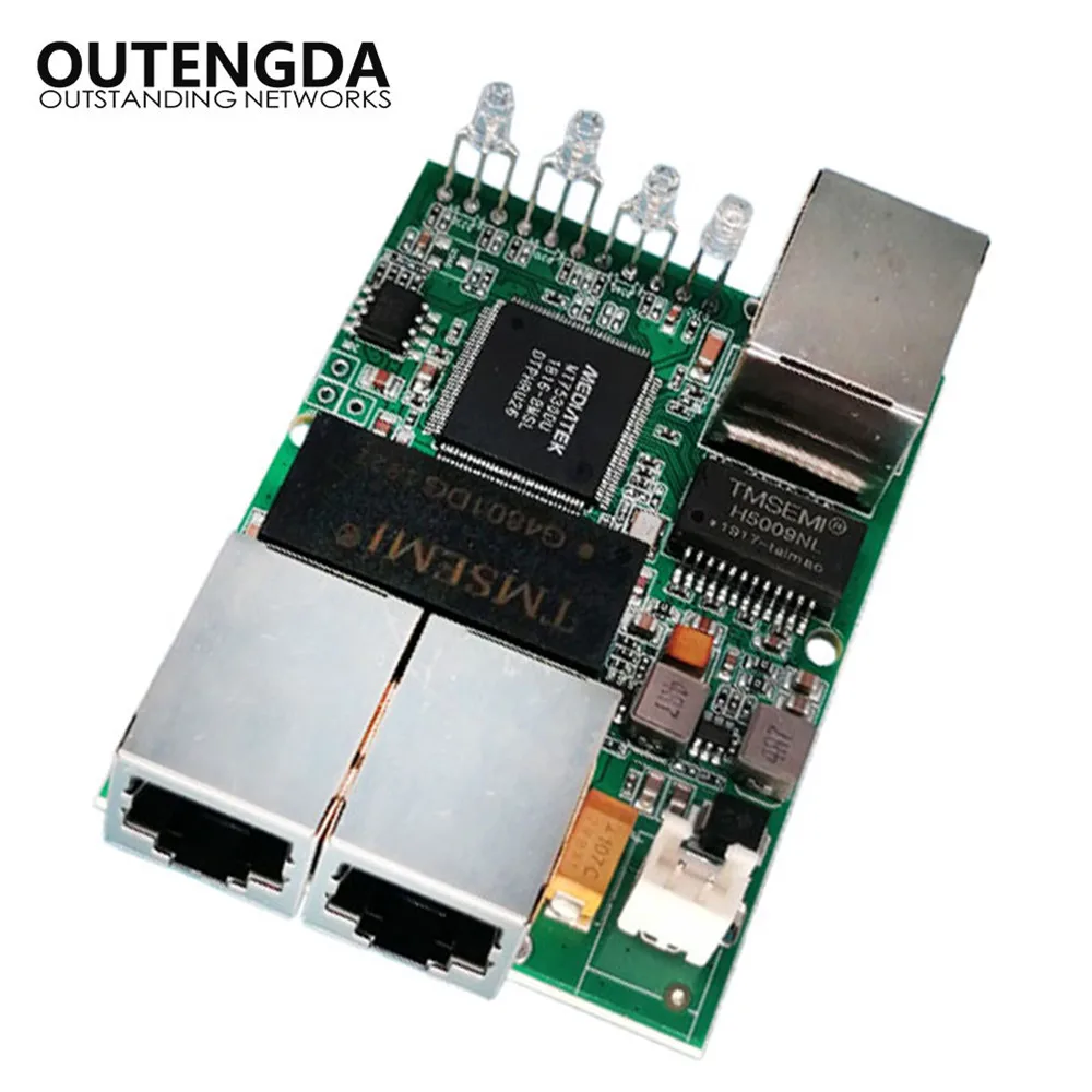 Network Hub Switch Pcba Module, Monitoramento de Segurança, Mini Gigabit, Built-In Ethernet, Fast Network Switch, 3 Portas, 10 Mbps, 100 Mbps, 1000Mbps