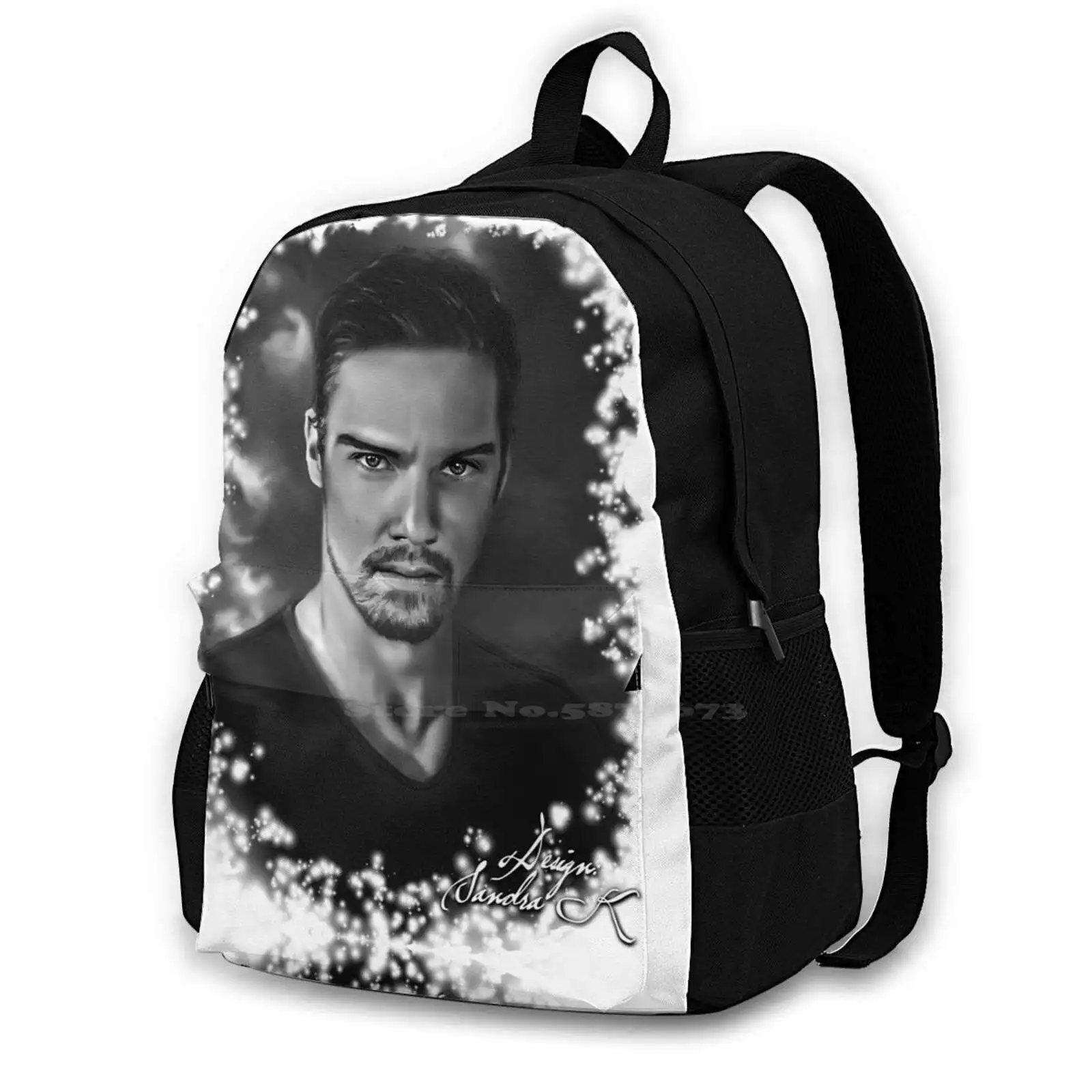 Jay Ryan B / W Mochilas escolares Mochila para portátil de viaje Jay Ryan Belleza La Bestia