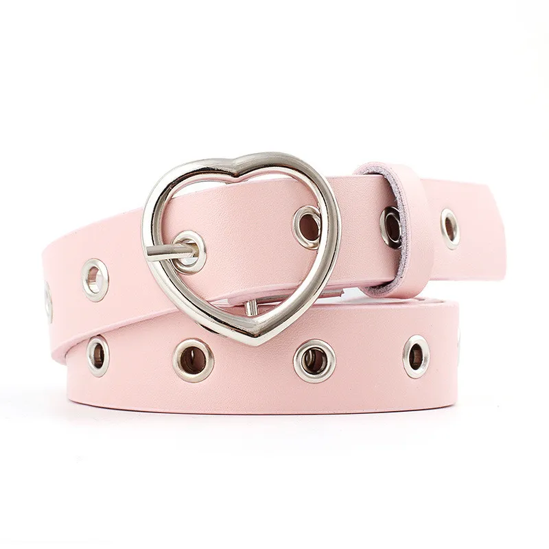 2020 Fashion Woman Belt Ladies Vintage Heart Buckle Pu Leather Belt Trouser Accessories Femme High Quality chain belt