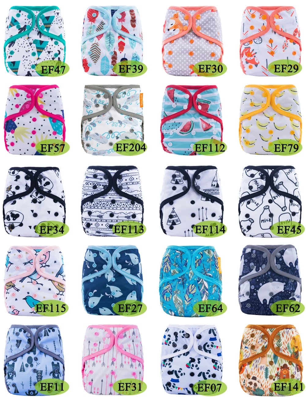 12pcs/ Lot Happy Flute Diaper Cover One Size Cloth Diaper Waterproof PUL Breathable Reusable Diaper Covers for Baby Fit 3-15kg