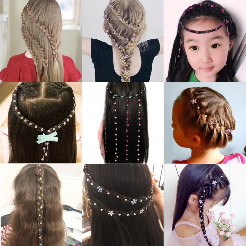 1PCS Fashion Beautiful Braid Hairpin Accessory Glitter Crystal Rhinestone Bridal Wedding Hair Extension