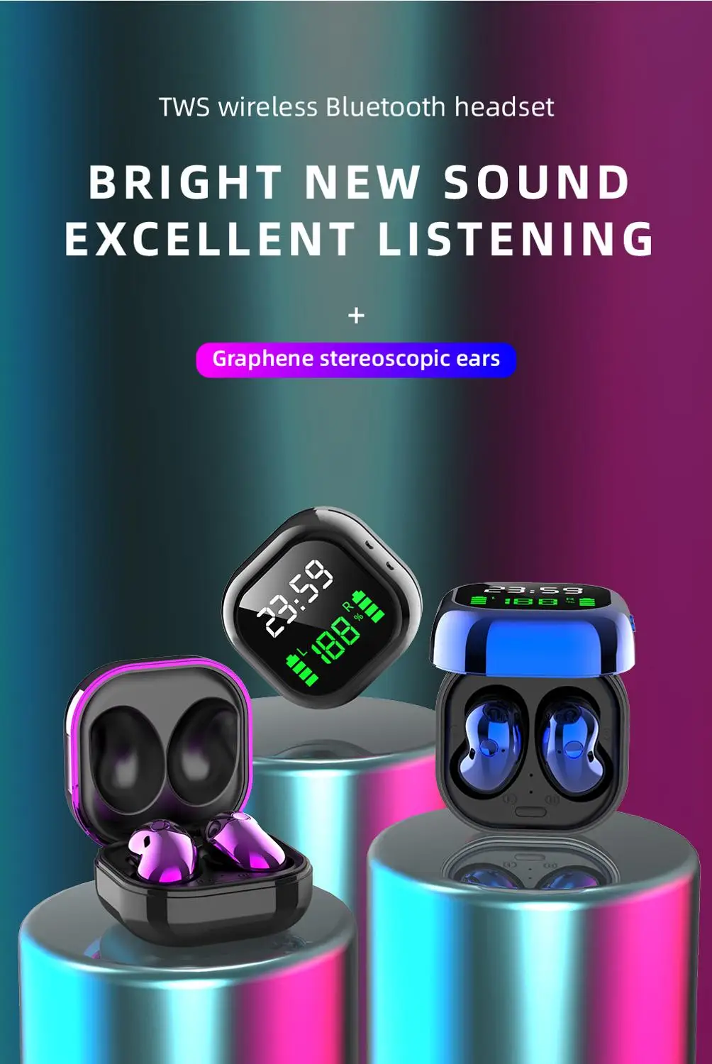 Cuffie Wireless S6plus Bluetooth 5.1 auricolare TWS HIFI Mini In-Ear sport cuffie da corsa supporto telefoni iOS/Android chiamata HD