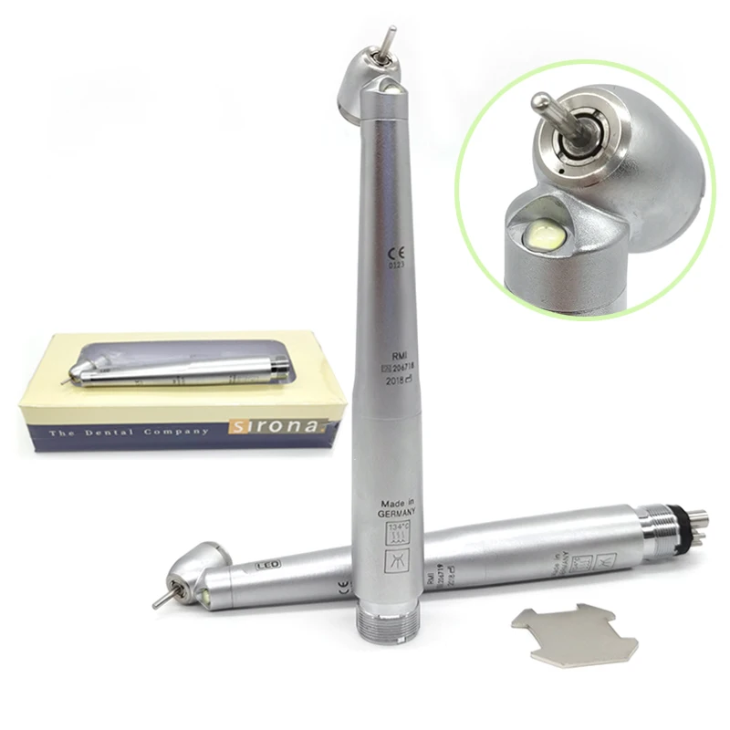 Dental high speed handpiece 45 degree LED wind turbine ceramic bearing Sirona T3 2 holes/4 holes optional