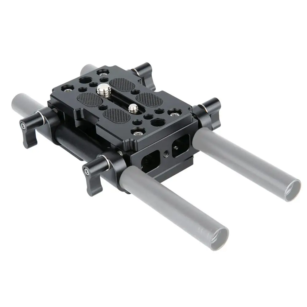 NICEYRIG DSLR Camera Base Plate 15mm Aluminium Plate DIY Cheese Plate Kit Shoulder Rig 15mm Rod Rail DSLR Baseplate 1/4\