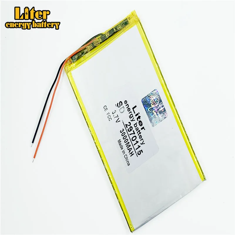 แท็บเล็ต 3.7 V 3000 mAh แบตเตอรี่ยี่ห้อแท็บเล็ตทั่วไปแบตเตอรี่ลิเธียมโพลิเมอร์ 2970115 7 นิ้วแท็บเล็ตพีซีแบตเตอรี่