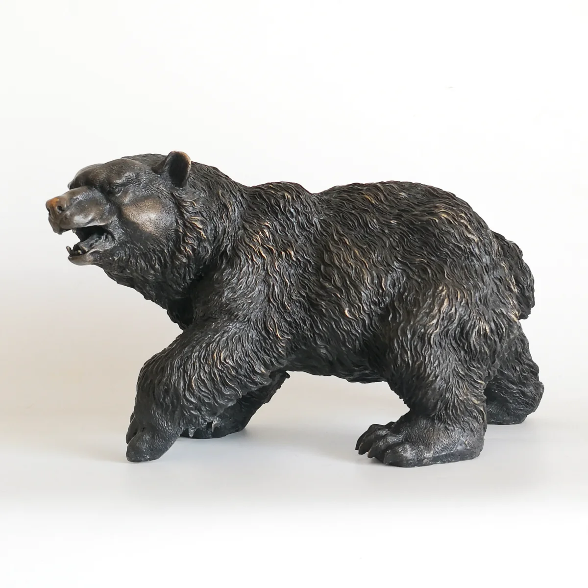Bear Statue Sculpture Bronze European Wildlife Animal Figurine Art Home Office Desktop Garden Decor