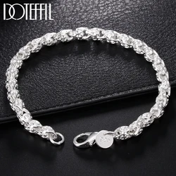 DOTEFFIL 925 Sterling Silver Faucet Chain Bracelet For Women Man Wedding Engagement Party Fashion Jewelry