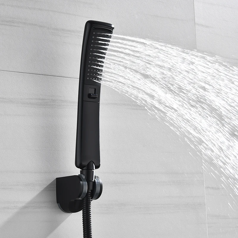 Black Waterfall Shower Head High Pressure Rain Shower Sprayer Set Water Saving Filter Sprayer High Quality Free Shipping