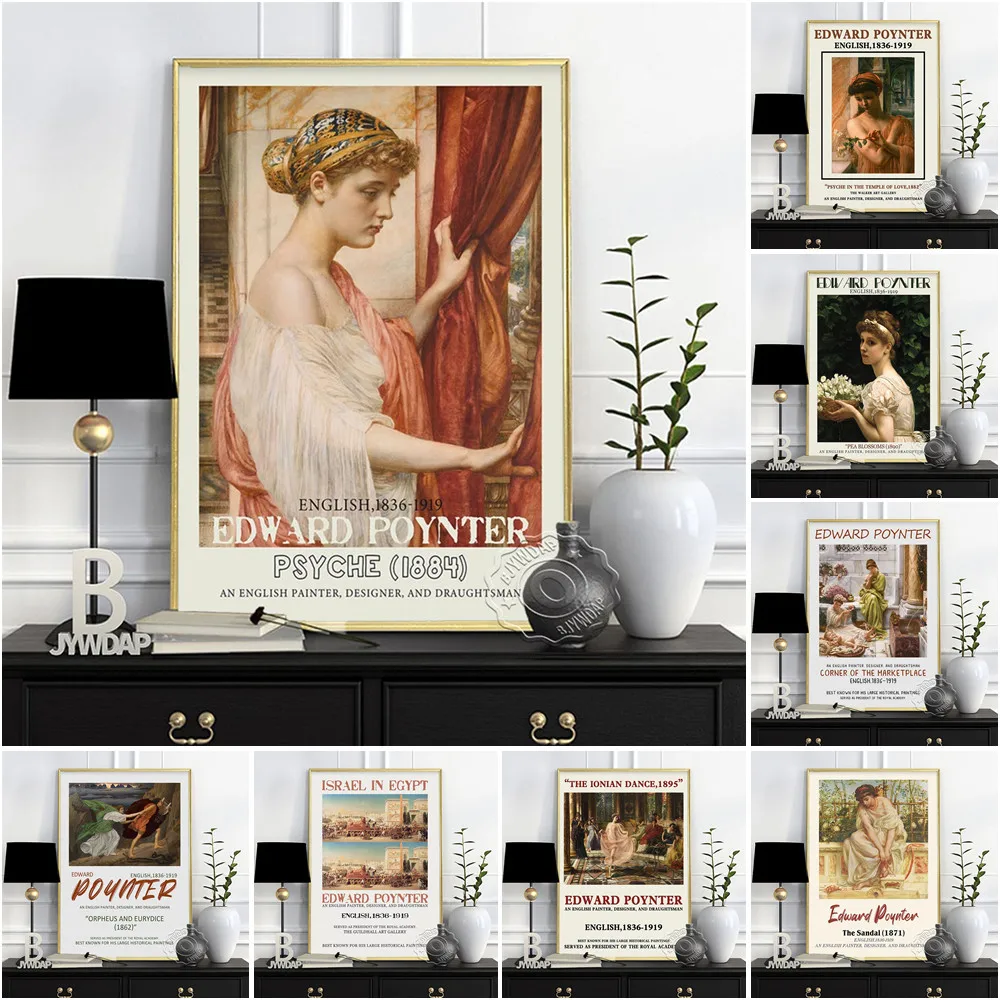 Edward Poynter Vintage Art Prints Poster, Character Canvas Painting Exhibition Museum Wall Picture, Home Decor Housewarming Gift