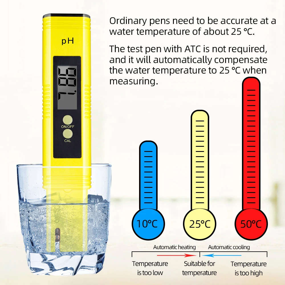 LCD Digital PH Meter Pen of Tester accuracy 0.01 Aquarium Pool Water Wine Urine  automatic calibration  20%