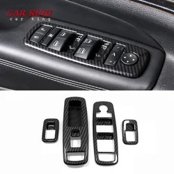 For Jeep Grand Cherokee WK2 2011-2019 2020 Accessories ABS Plastic Carbon fiber Car Window Glass Lift Switch Button Cover Trims