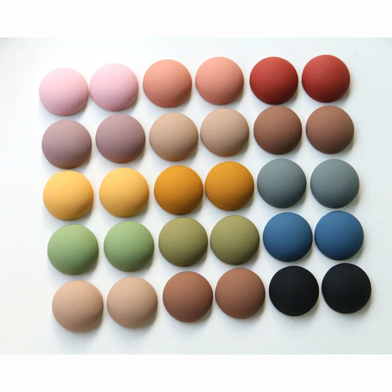 WFFNNKC 10Pcs Frosting Round Flat Back Resin Button DIY Clothing Arts Crafts Patch Earrings Hairpin Jewelry Bead Accessories