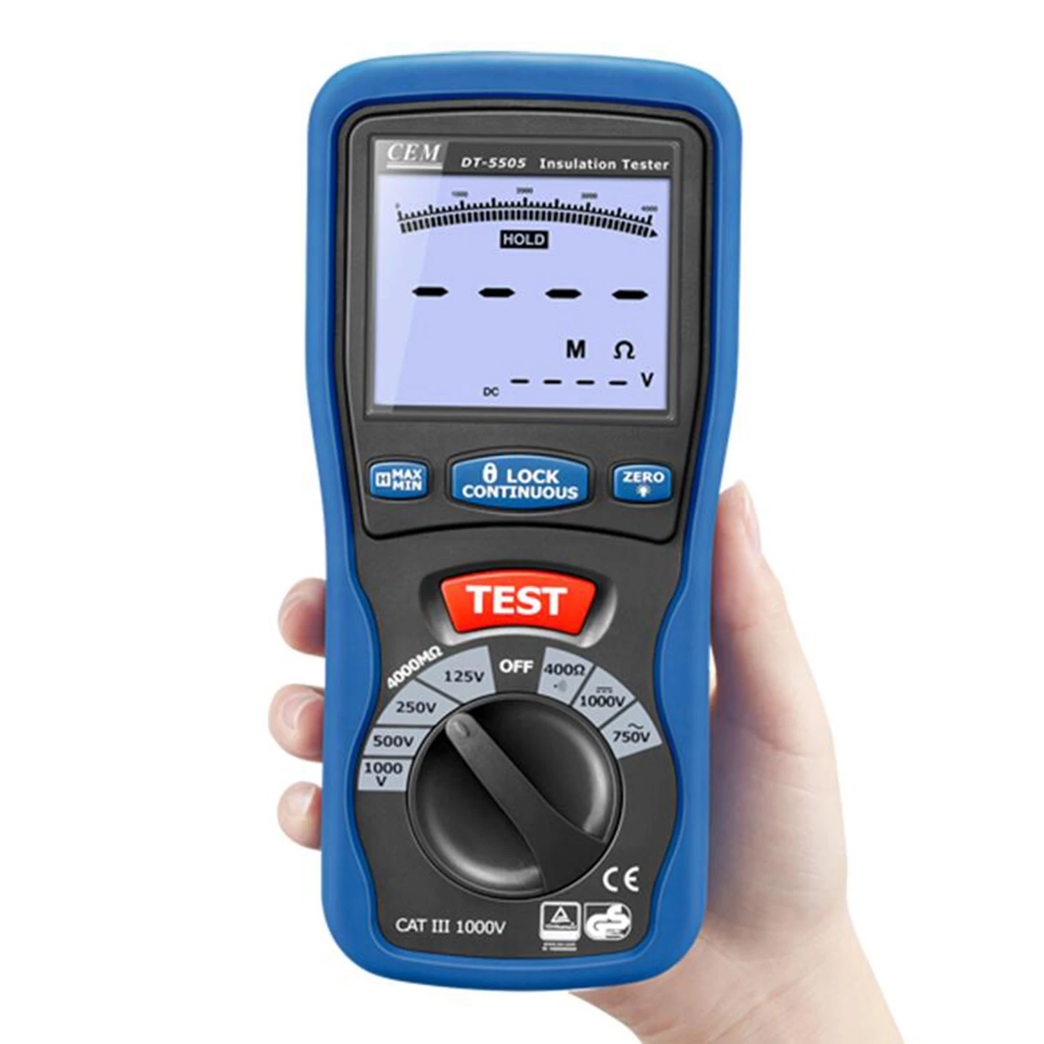 CEM DT-5500 Digital Insulation Resistance Tester Electrical Equipment Insulation Material Resistance Detection Over Range Prompt