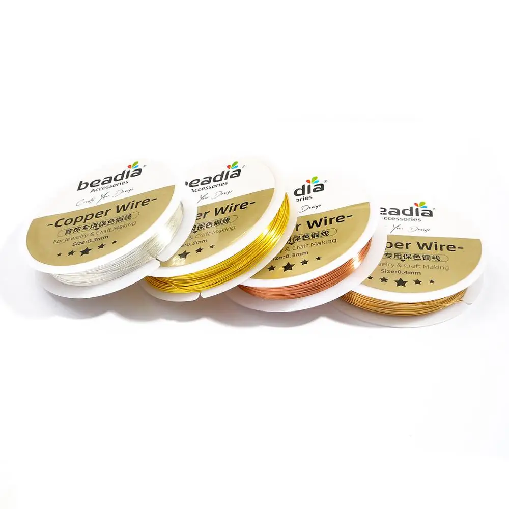 Colorfast Copper Wire For Bracelet Necklace Jewelry DIY Accessories 0.3/0.4/0.5/0.6/0.8/1.0mm Craft Beading Wire