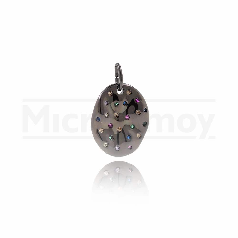 CZ Oval Pendant Cubic Zirconia Geometric Necklace is Suitable for Jewelry Production 22x15x2mm