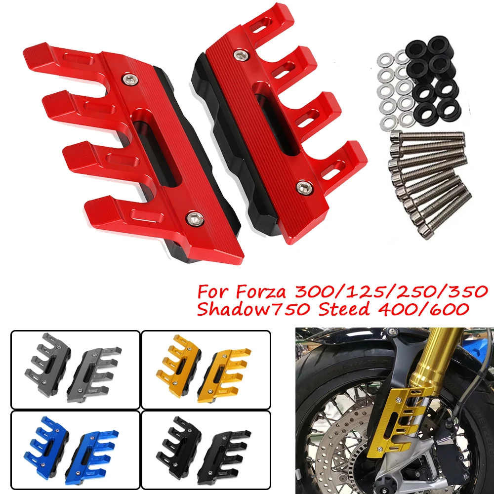 Motorcycle CNC Front Fender Protector Guard Mudguard Sliders For Honda Forza 300/125/250/350 Shadow750 Steed 400/600