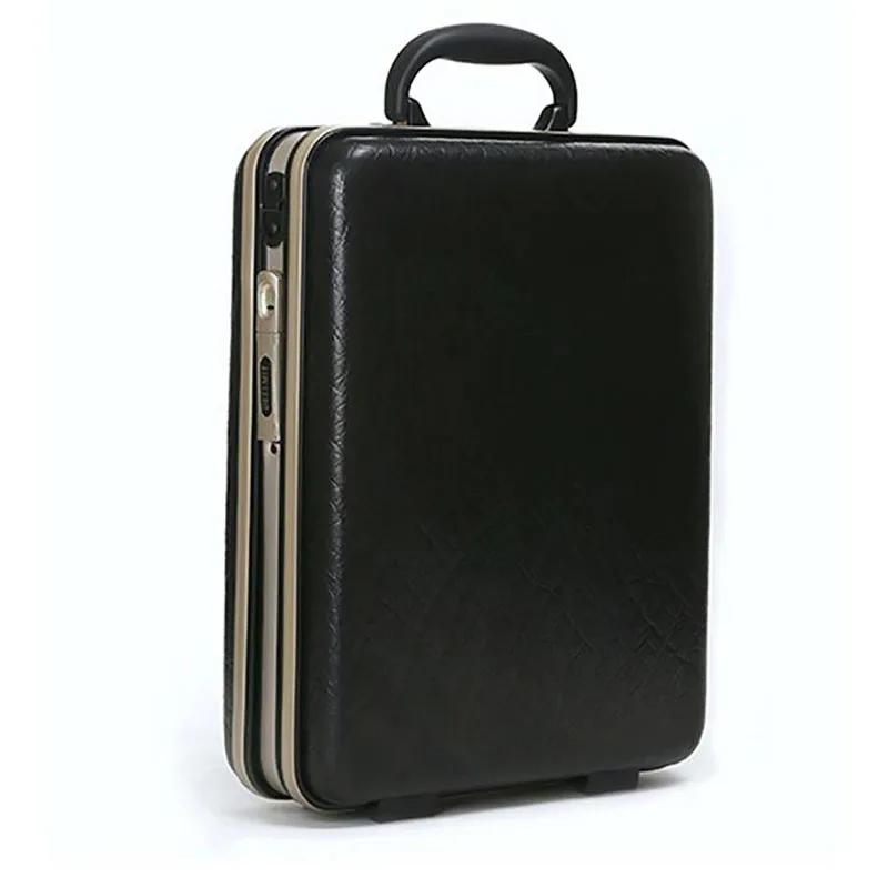 Men Business Briefcase Vertical Style Code Lock Bag Document Laptop Case Black and Coffee Colors 13 15 Inch