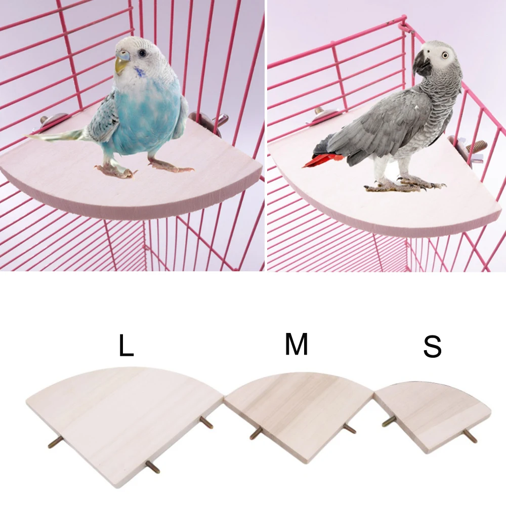 

Fan-shaped Bird Parrot Wooden Stand Rack Bird Cage Accessories Perch for Small Animal Chinchilla Squirrel Hamster Stand Board