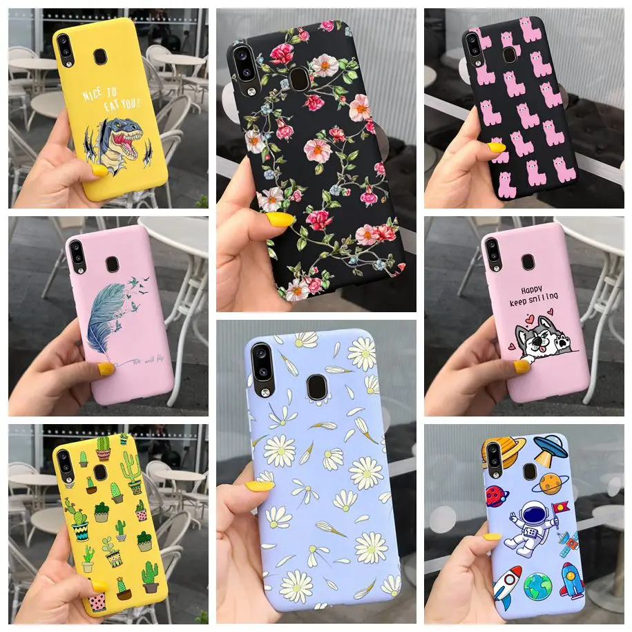 For Samsung A20 Case Fashion Daisy Flower Painted Soft Silicone Back Cover For Samsung Galaxy A30 A20 A20e M10 M10S Phone Fundas