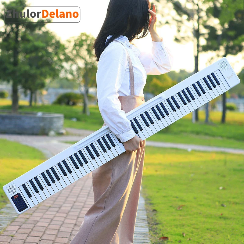 

Piano Keyboard Full 88Keys Foldable And Portable Eletronic Piano With Headphone Sustain Pedal English User Instruction Backpack